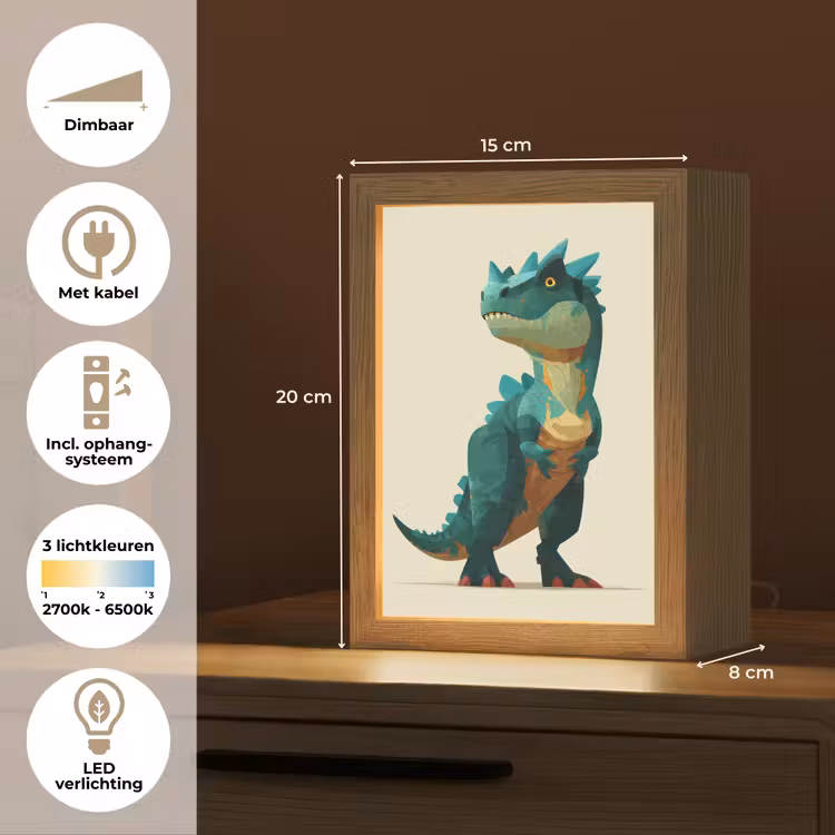 Nachtlampje - Stekels - Dino - Blauw - Gespierd — 2