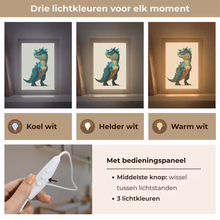 Nachtlampje - Stekels - Dino - Blauw - Gespierd — 5