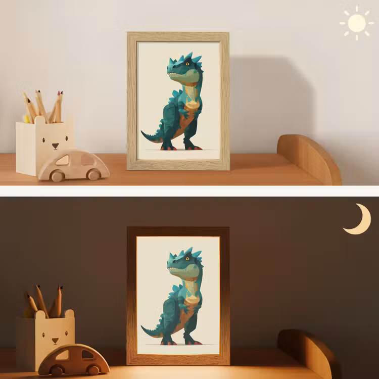Nachtlampje - Stekels - Dino - Blauw - Gespierd — 7