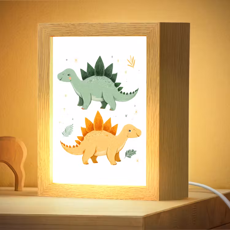 Nachtlampje - Sterren - Stegosaurussen - Blaadjes - Groen — 4