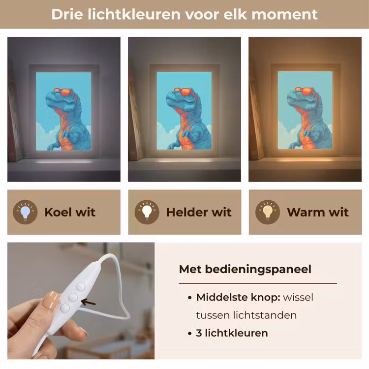 Nachtlampje - T-Rex - Blauw - Wolken - Zonnebril — 5