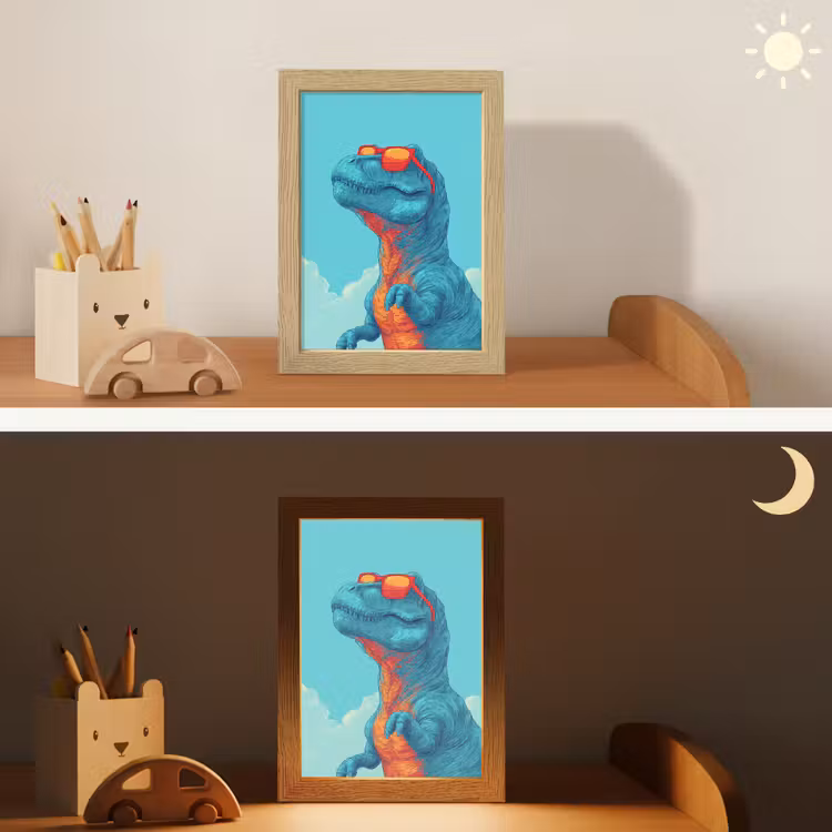Nachtlampje - T-Rex - Blauw - Wolken - Zonnebril — 7
