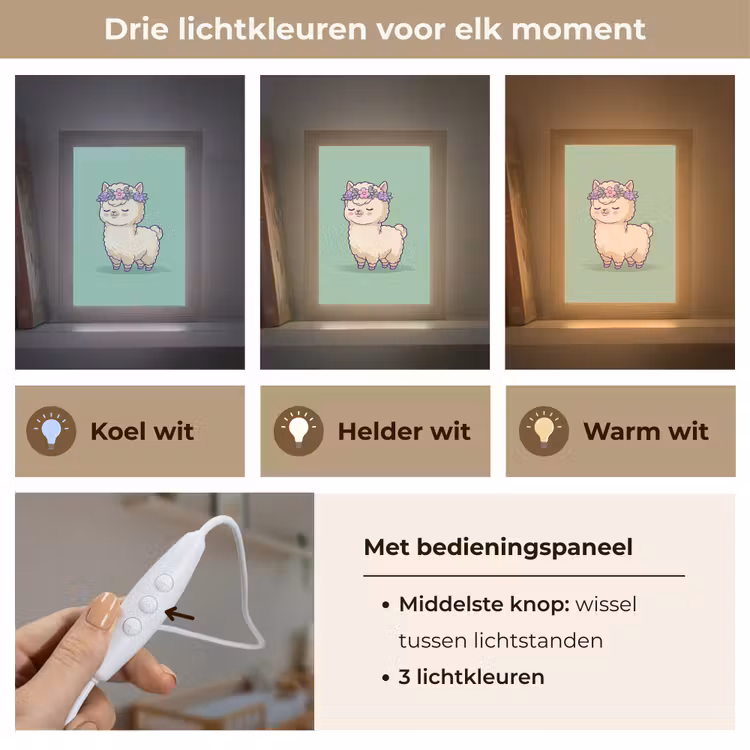 Nachtlampje - Alpaca - Groen - Bloemendiadeem — 5