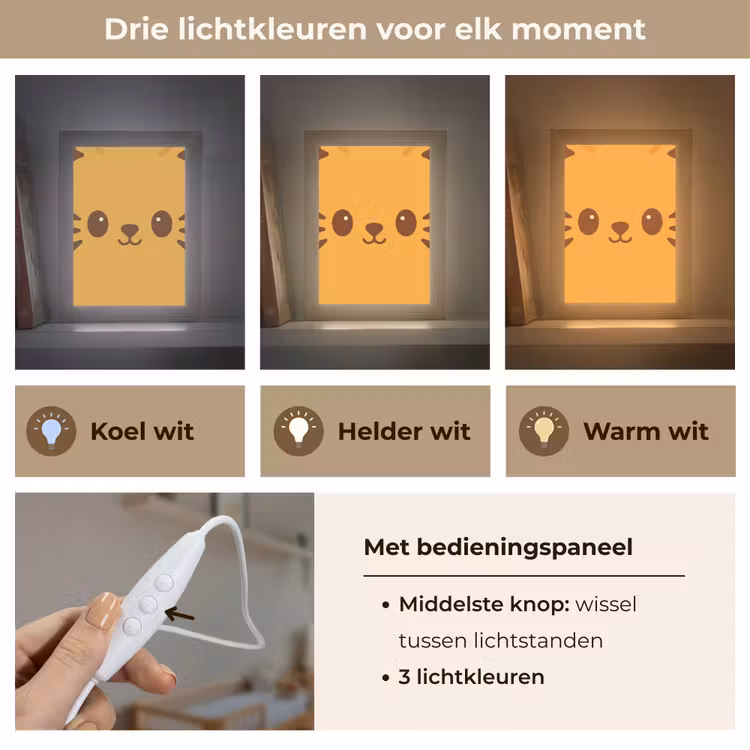 Nachtlampje - Kat - Simplistisch - Oranje - Vrolijk — 5