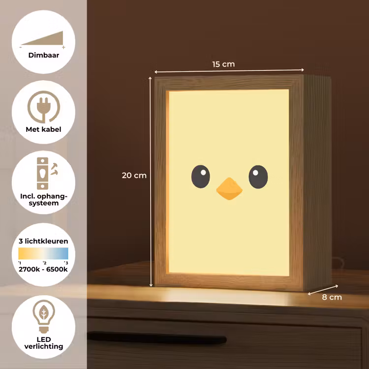 Nachtlampje - Kuiken - Vrolijk - Geel - Minimalistisch — 2