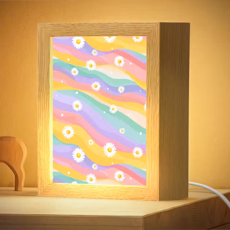 Nachtlampje - Madeliefjes - Kleurrijk - Pastel — 4