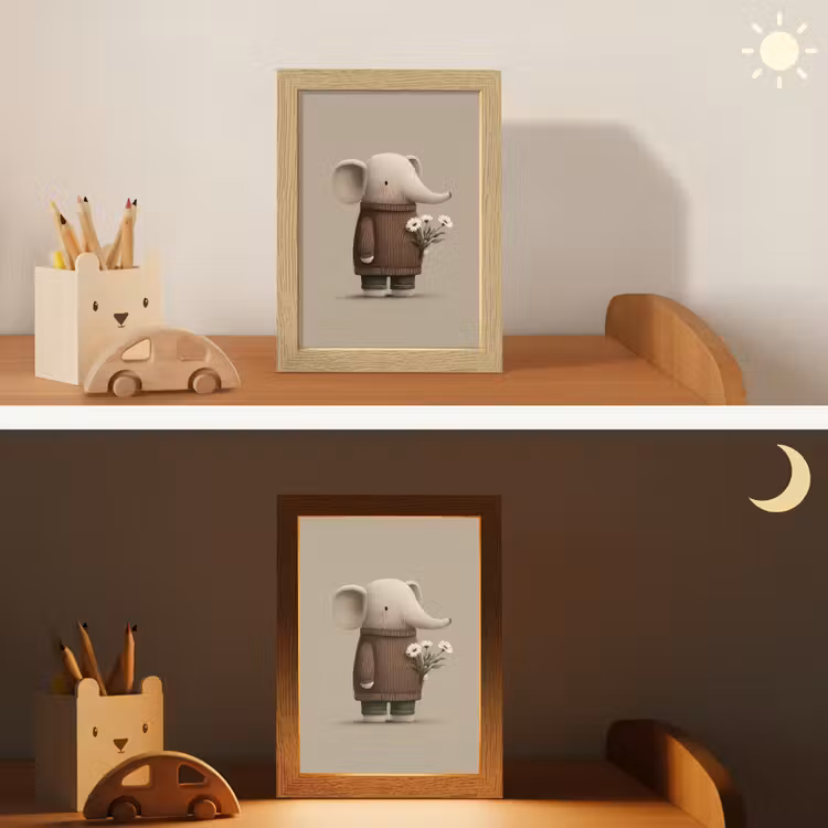 Nachtlampje - Olifant - Witte bloemen - Kindvriendelijk — 7