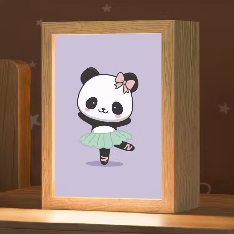 Nachtlampje - Panda - Paars - Sierlijk - Kawaii — 1
