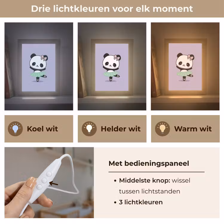 Nachtlampje - Panda - Paars - Sierlijk - Kawaii — 5