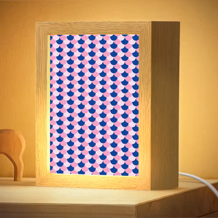 Nachtlampje - Patroon - Schubben - Blauw - Roze — 4
