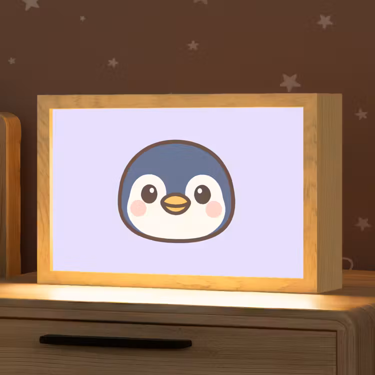 Nachtlampje - Pinguïn - Paars - Schattig — 1