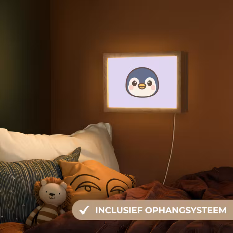 Nachtlampje - Pinguïn - Paars - Schattig — 2