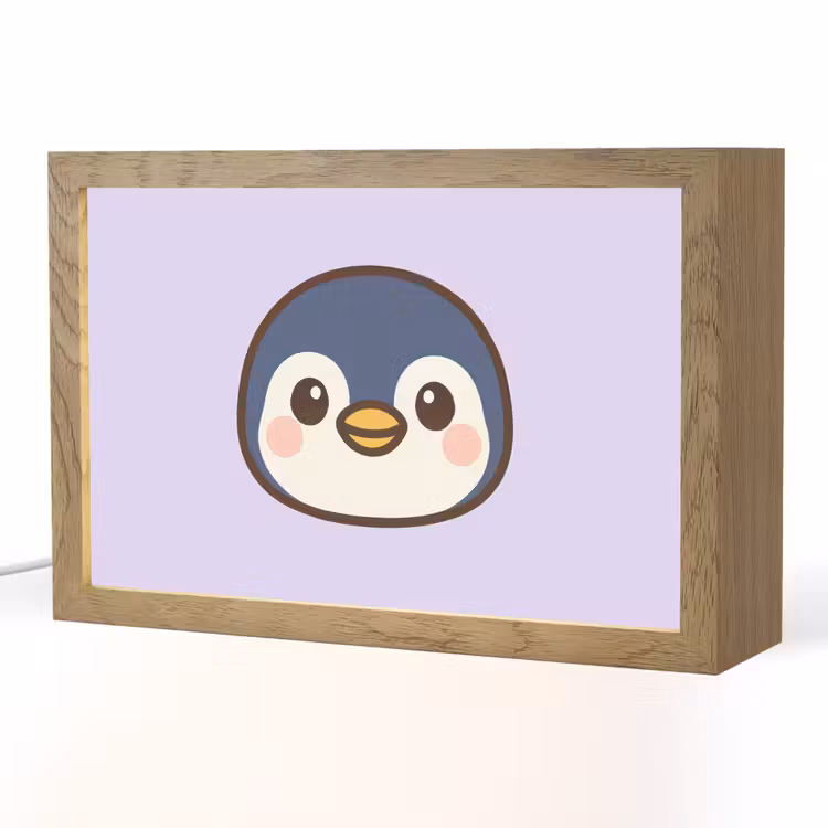 Nachtlampje - Pinguïn - Paars - Schattig — 3