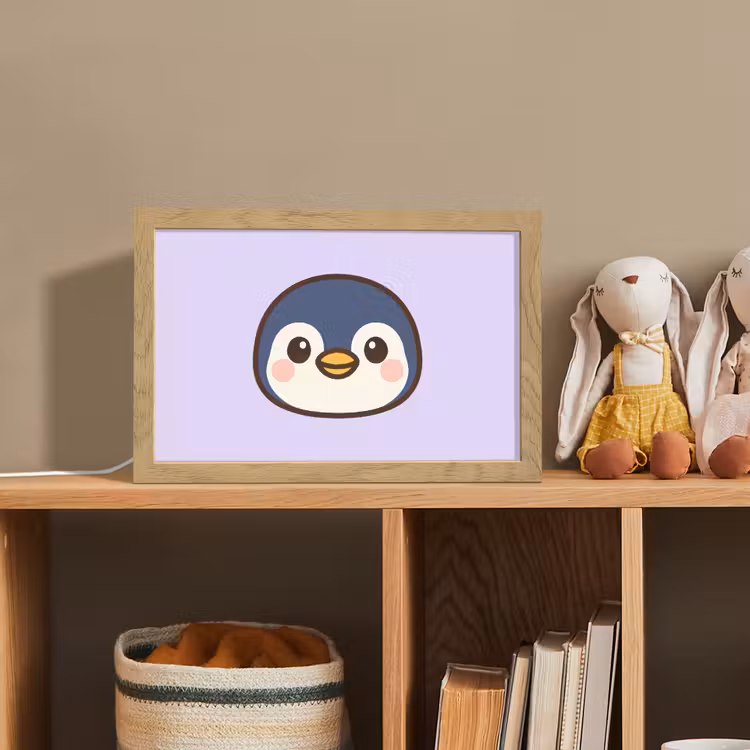 Nachtlampje - Pinguïn - Paars - Schattig — 5