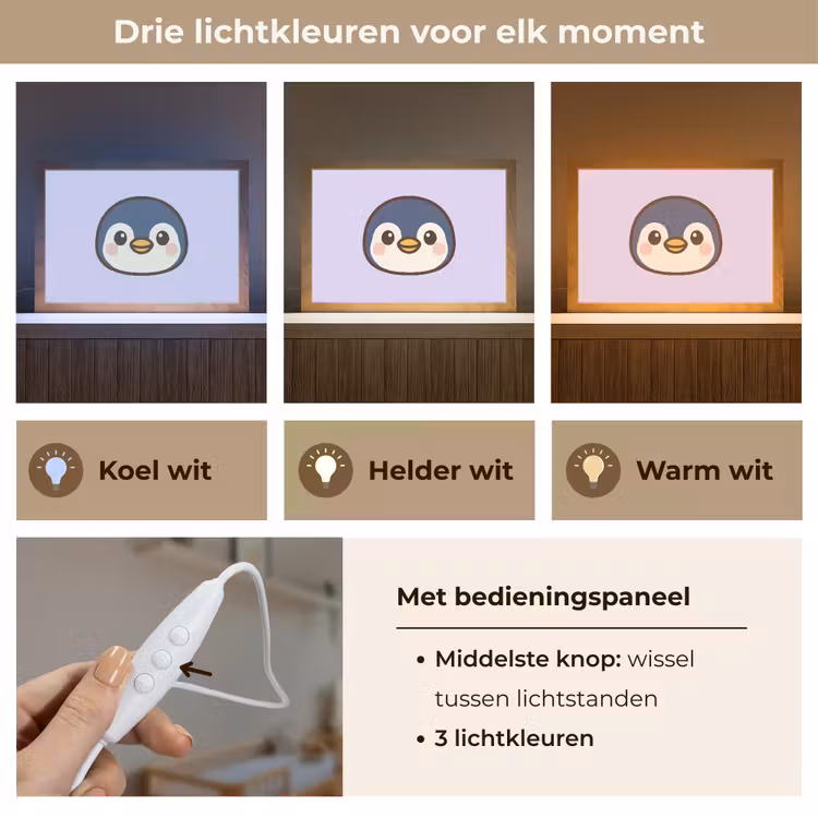 Nachtlampje - Pinguïn - Paars - Schattig — 7