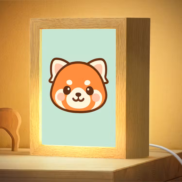 Nachtlampje - Rode panda - Groen - Cartoon — 4