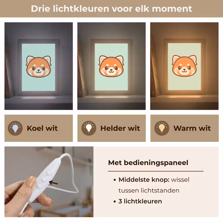 Nachtlampje - Rode panda - Groen - Cartoon — 5