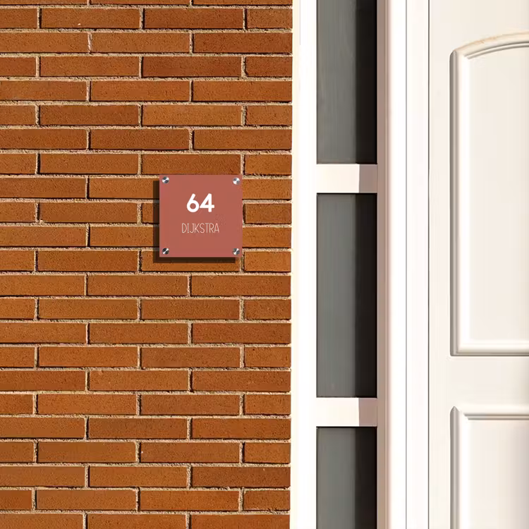 Naambordje voordeur - Vierkant - Terracotta - Modern — 5