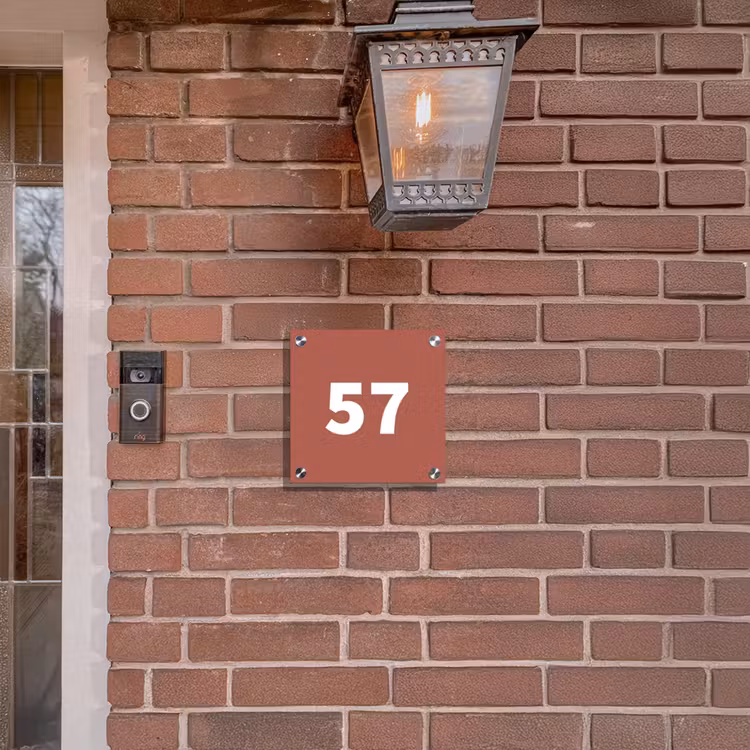 Naambordje voordeur - Vierkant - Terracotta - Traditioneel — 3