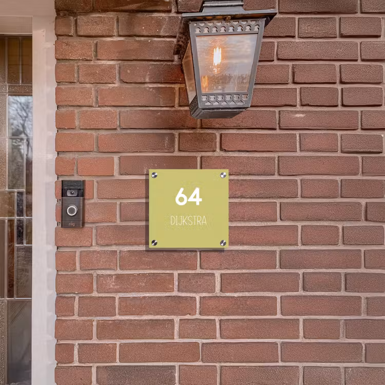 Naambordje voordeur - Vierkant - Lichtgroen - Modern — 3