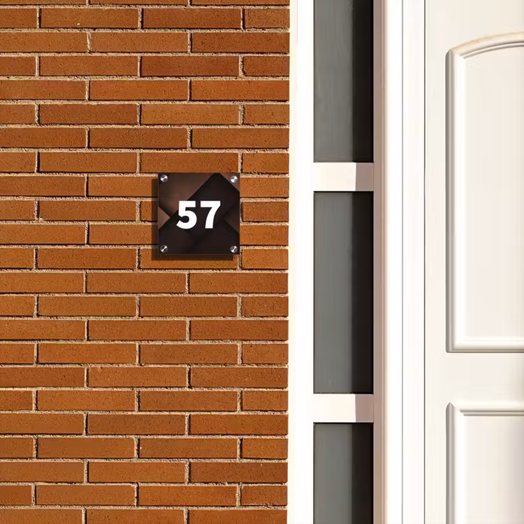 Naambordje voordeur - Vierkant - Bruine vlakken - Traditioneel — 5
