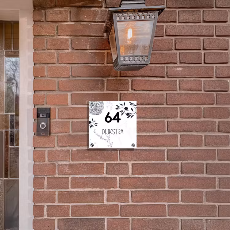 Naambordje voordeur - Vierkant - Botanisch - Modern — 3