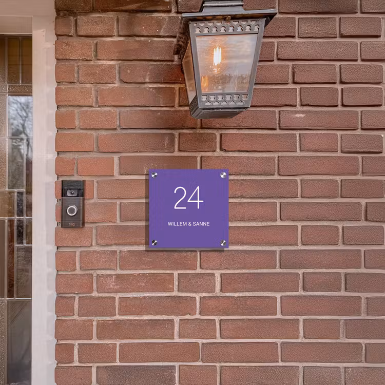 Naambordje voordeur - Vierkant - Donkerpaars - Klassiek — 3