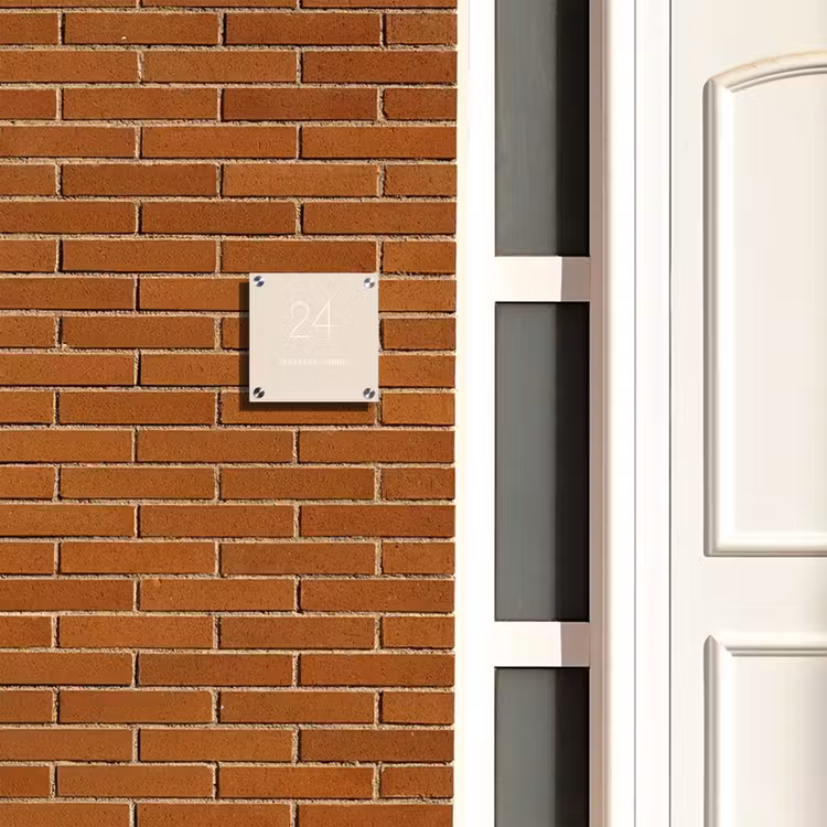 Naambordje voordeur - Vierkant - Effen - Beige - Klassiek — 5