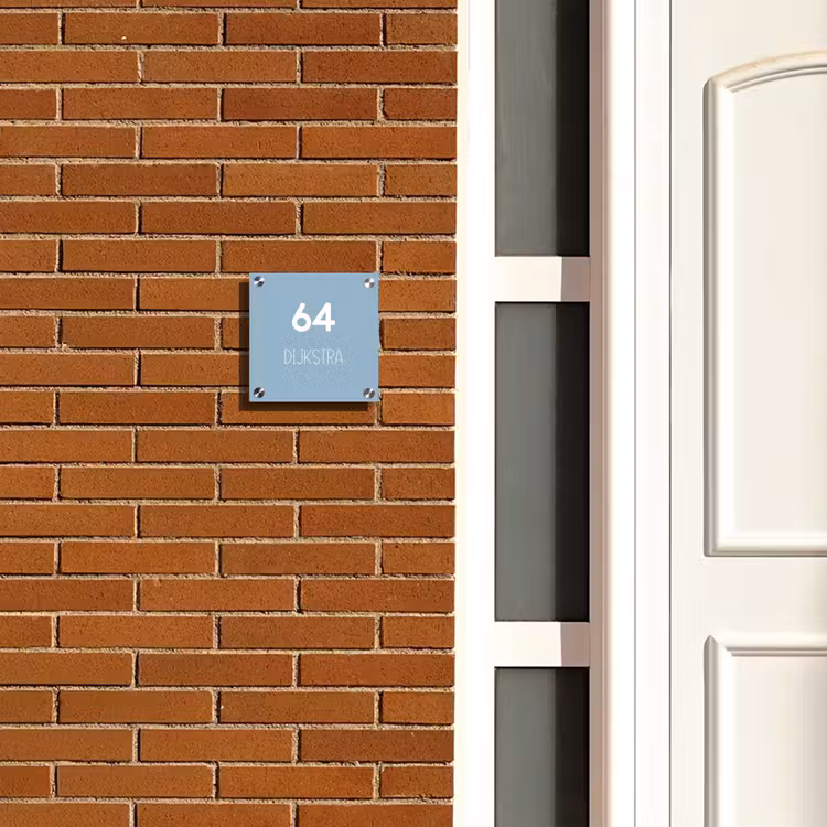 Naambordje voordeur - Vierkant - Effen - Lichtblauw - Modern — 5