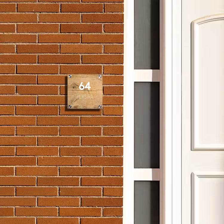 Naambordje voordeur - Vierkant - Hout - Modern — 5