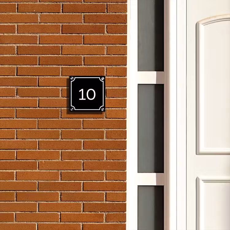 Naambordje voordeur - Vierkant - Zwart - Kader - Regulier — 5