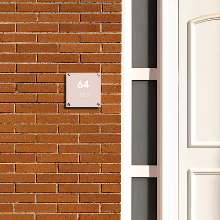 Naambordje voordeur - Vierkant - Lichtroze - Modern — 5