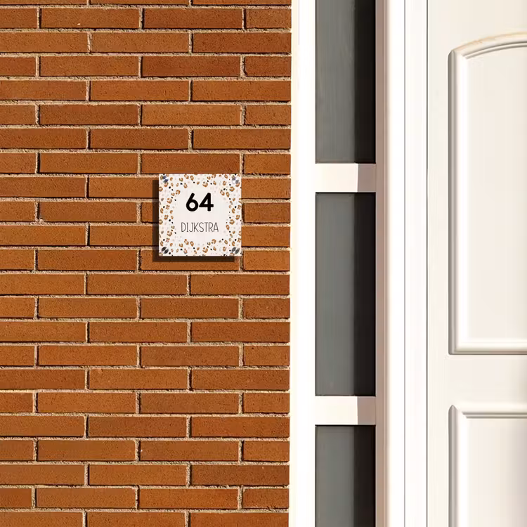 Naambordje voordeur - Vierkant - Panterprint rand - Modern — 5
