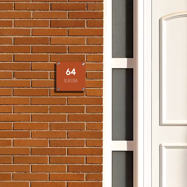 Naambordje voordeur - Vierkant - Roestbruin - Modern — 5