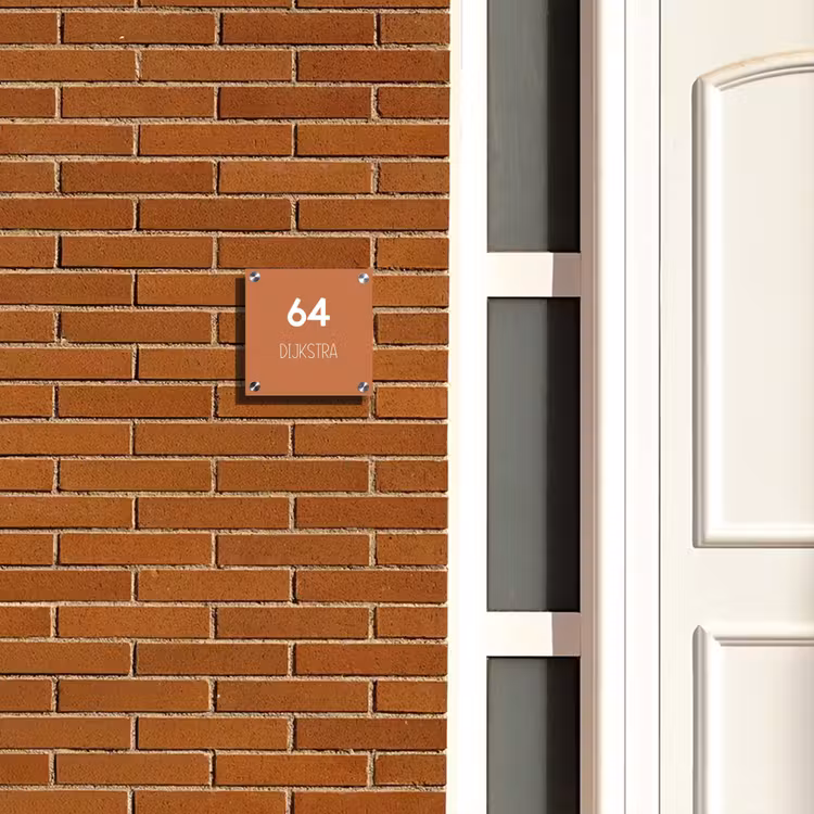 Naambordje voordeur - Vierkant - Terracotta - Modern — 5