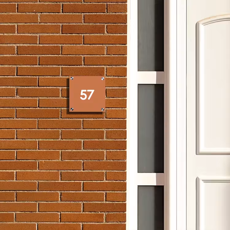 Naambordje voordeur - Vierkant - Terracotta - Traditioneel — 5