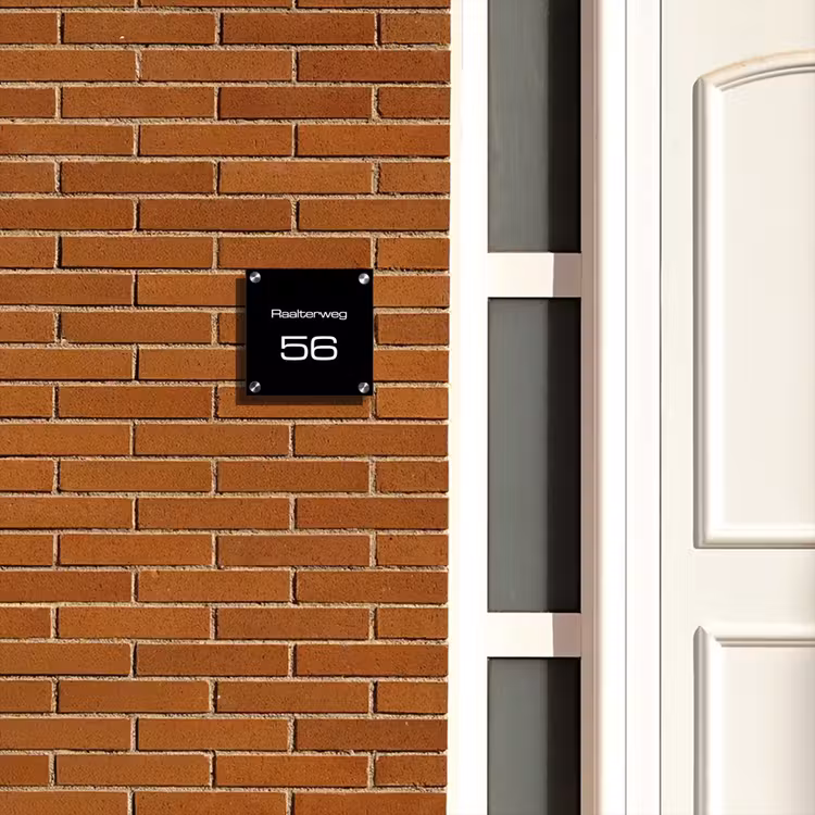 Naambordje voordeur - Vierkant - Effen - Zwart - Modern — 5