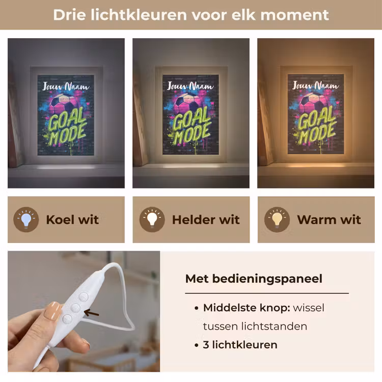 Nachtlampje met naam - Neon - Graffiti - Voetbal - Kleurrijk — 5