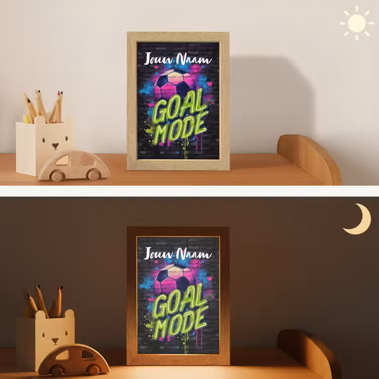 Nachtlampje met naam - Neon - Graffiti - Voetbal - Kleurrijk — 7