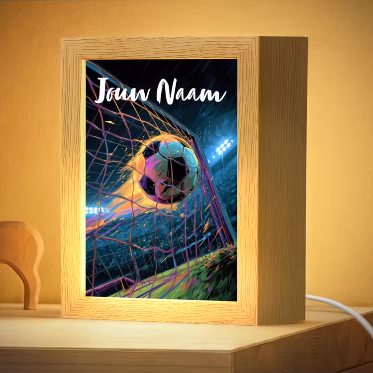 Nachtlampje met naam - Neon - Net - Voetbal - Kleurrijk — 4