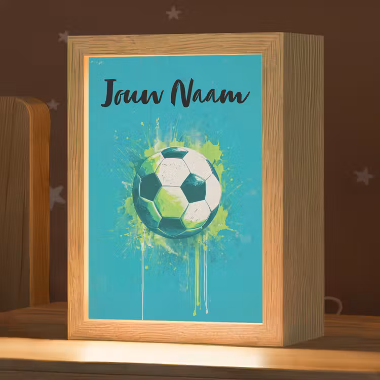 Nachtlampje met naam - Voetbal - Abstract - Verfspatten - Groen — 1