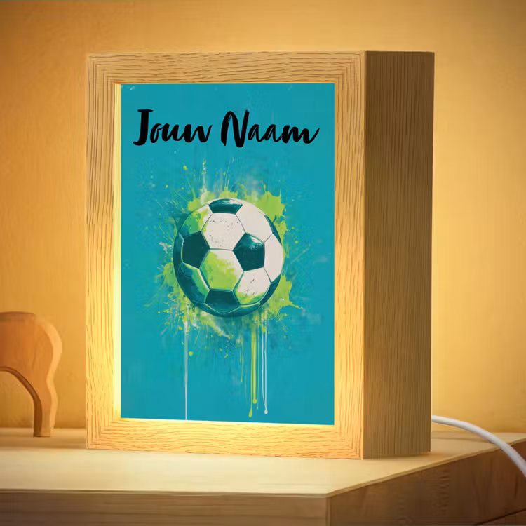 Nachtlampje met naam - Voetbal - Abstract - Verfspatten - Groen — 4