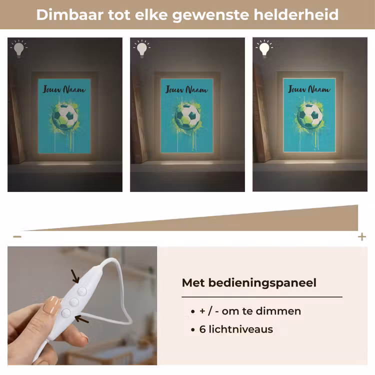 Nachtlampje met naam - Voetbal - Abstract - Verfspatten - Groen — 6