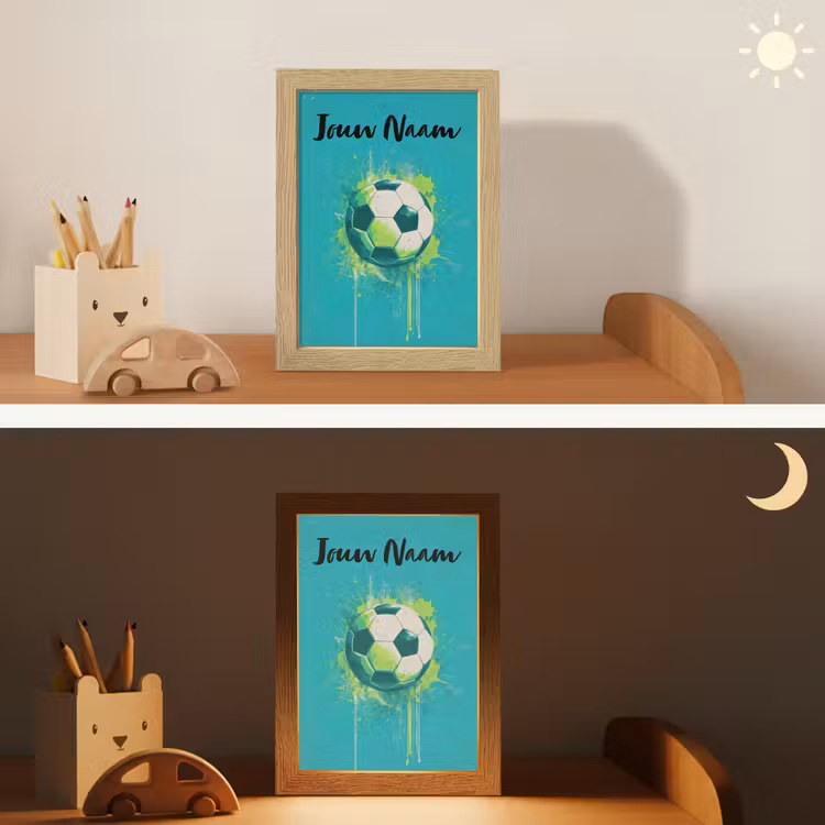 Nachtlampje met naam - Voetbal - Abstract - Verfspatten - Groen — 7