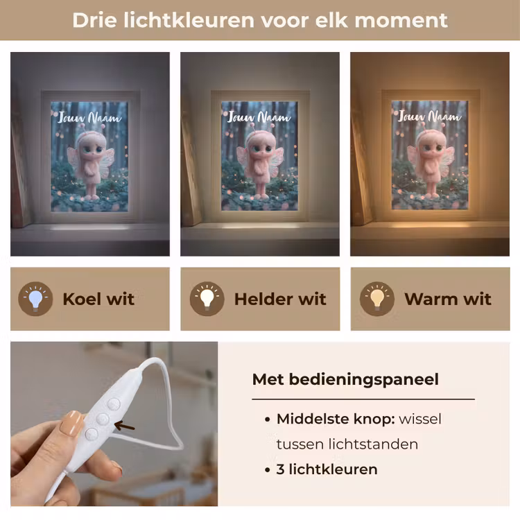 Nachtlampje met naam - Fairy - Bos - Glitters — 5