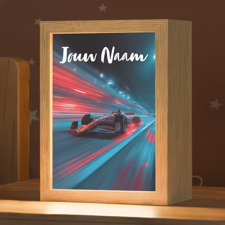 Nachtlampje met naam - Formule 1 - Raceauto - Rood - Neonverlichting — 1