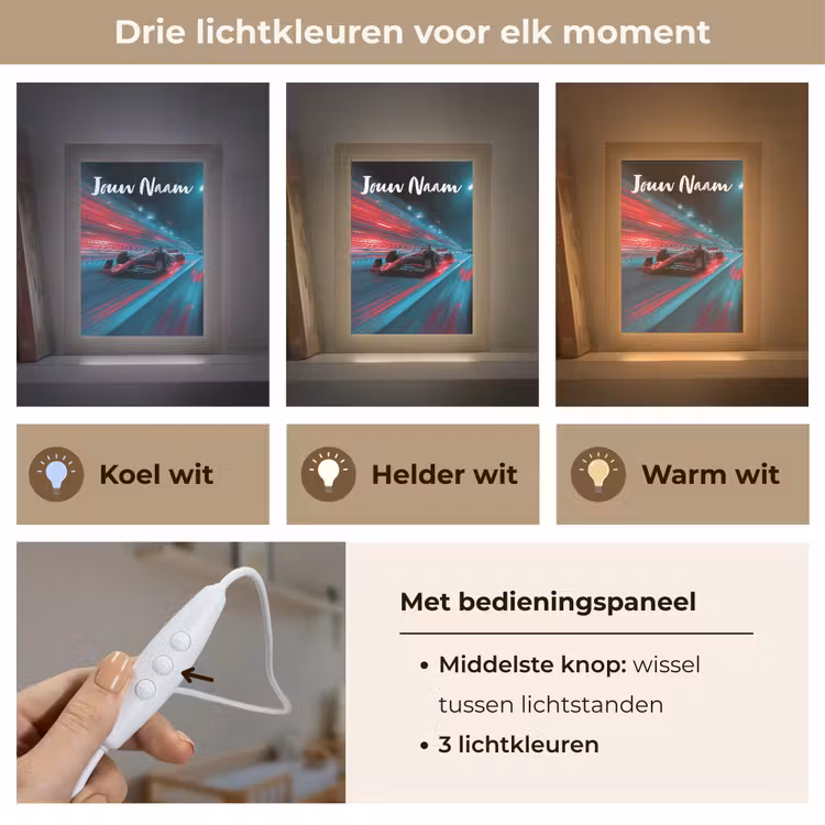 Nachtlampje met naam - Formule 1 - Raceauto - Rood - Neonverlichting — 5