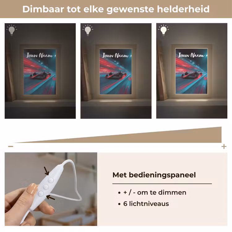 Nachtlampje met naam - Formule 1 - Raceauto - Rood - Neonverlichting — 6