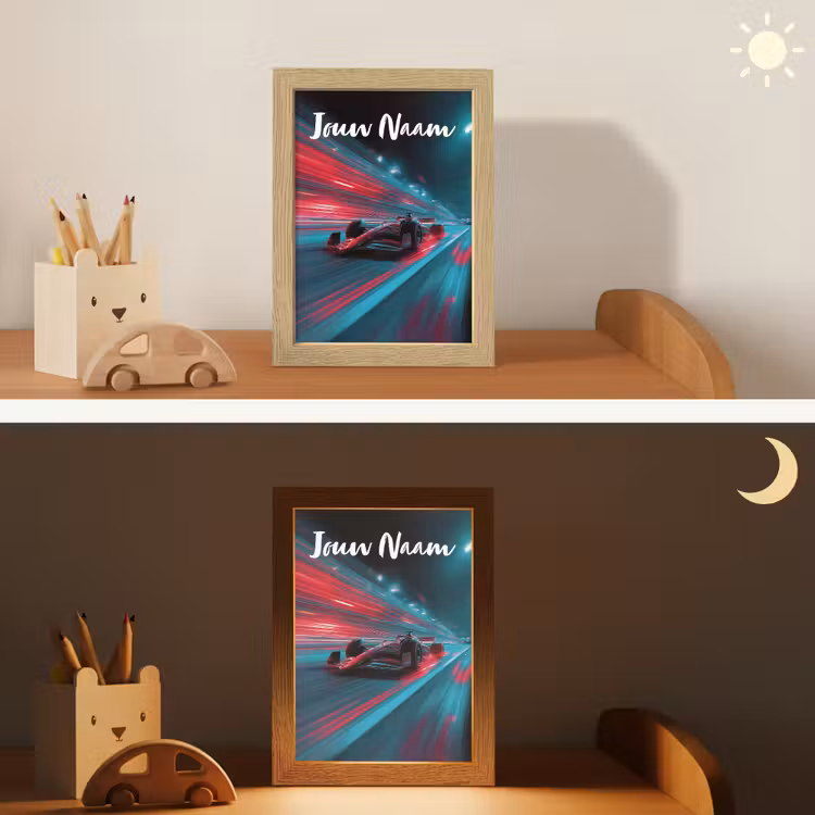 Nachtlampje met naam - Formule 1 - Raceauto - Rood - Neonverlichting — 7