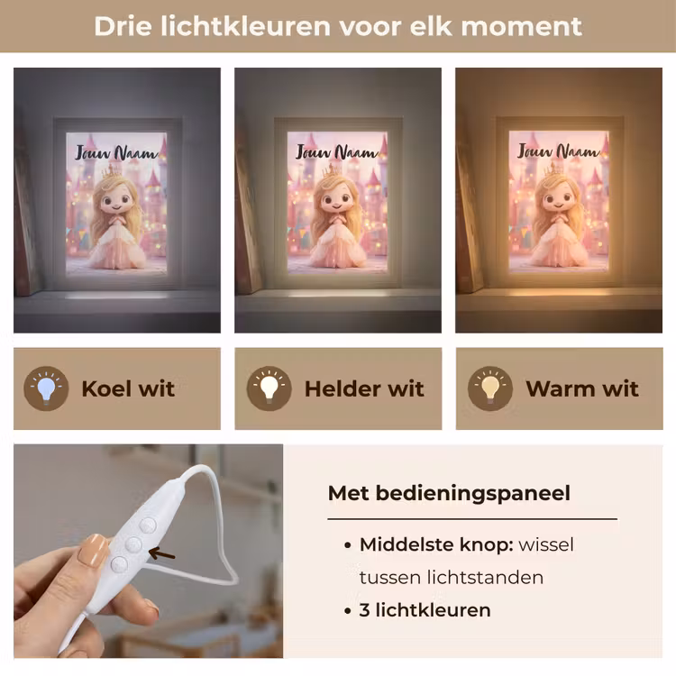 Nachtlampje met naam - Prinses - Roze - Kasteel — 5